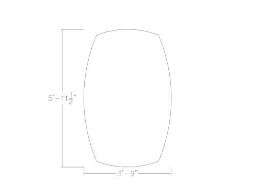 SKUTCHI DESIGNS INC. Large Standing Height Office Table | 4x6 Bistro Height Arc Boat Shaped Table