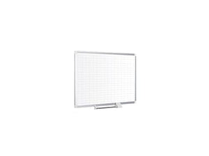 MasterVision Planning Board Porcelain Dry Erase Magnetic 1" x 2" Grid, 36" x 48", Whiteboard with Aluminum Frame