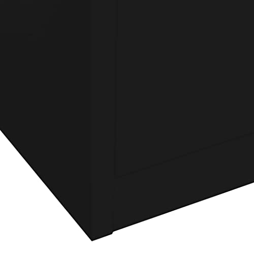 BIGBARLEY Tall Free Standing Storage Cabinet with Drawers and Glass Doors, Black Steel 35.4"x15.7"x70.9