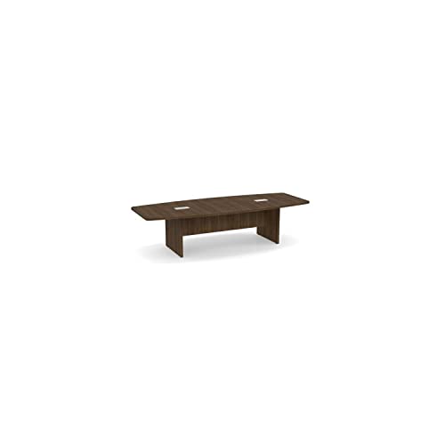 Generic 10 ft Modern Executive Boat Shaped Conference Room Table - Espresso Wood