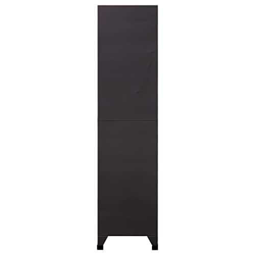 GOLINPEILO Metal Locker Storage Cabinet with 9 Lockable Doors, Anthracite and White Steel Organizer 35.4"x17.7"x70.9