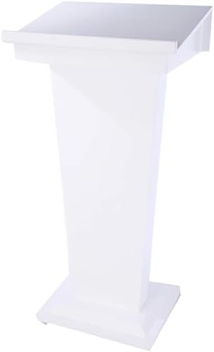 SMuCkS Wood Lectern Podium 118cm Curved Floor Standing (Red/White, 118x58x45cm)