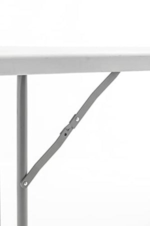 BTEXPERT White Set of 5 6-Foot Granite Plastic Folding Training Tables