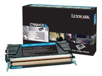 Lexmark C746A1CG Toner Cartridge, Cyan in Retail Packaging