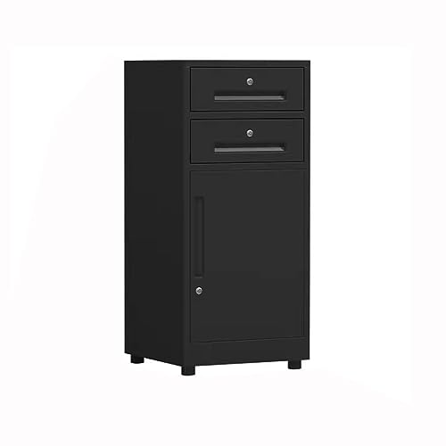 GZHERVICES Vertical File Cabinet with Lock, Office Storage Chest - Black-B, 40x39x85cm