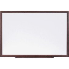 Lorell Dry-Erase Board, Wood Frame, 8'x4', Brown/White (LLR84170)