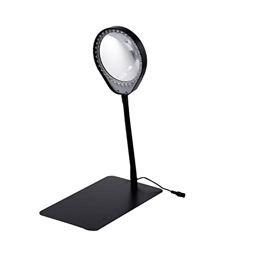 LED Magnifying Glass Lighted Magnifying Glass,10X Large Ultra Bright LED Page Magnifier,Plug-in Radio Magnifier with 36 LED Lights,for Reading Small Prints, Map, Coins and Jewelry