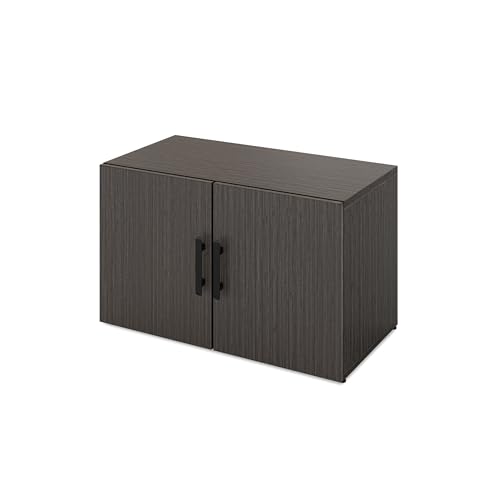 UPLIFTDESK MoPac Storage Wall 1 (Ash Gray) - Black Handles & Bases