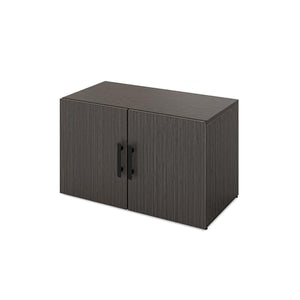 UPLIFTDESK MoPac Storage Wall 8 (Ash Gray) - Black Handles, Bases, Gray Cushions