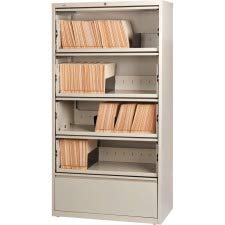 Lorell LLR43512 Receding Lateral File with Roll Out Sleeves, Putty