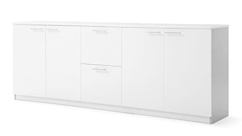 Zuri Furniture Reagan Modern White Office Storage Credenza