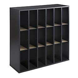 Safco Products 7765BL Wood Mail Sorter, 18 Compartment, Black