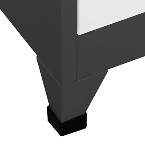 GOLINPEILO Metal Locker Storage Cabinet with 9 Lockable Doors, Anthracite and White Steel Organizer 35.4"x17.7"x70.9
