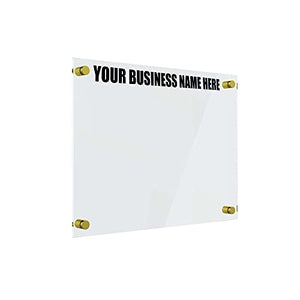 Personalized Business Dry Erase Board, Acrylic Dry Erase Board - Glass Alternative - Shatterproof, Large Whiteboard for Office Walls & Conference Rooms, Non-Magnetic (Clear, 36x48)