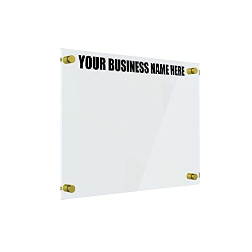 Personalized Business Dry Erase Board, Acrylic Dry Erase Board - Glass Alternative - Shatterproof, Large Whiteboard for Office Walls & Conference Rooms, Non-Magnetic (Clear, 36x48)