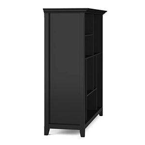 SIMPLIHOME Amherst Solid Wood 44 Inch Black Multi Cube Bookcase - Living Room, Study, Office