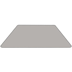 Flash Furniture 29''W x 57''L Trapezoid Grey HP Laminate Activity Table - Standard Height Adjustable Legs