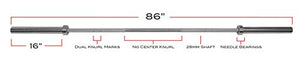 X Training Equipment Elite Bearing Barbell Olympic Power Bar, 45 lb