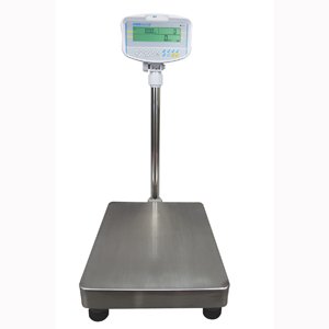 Adam Equipment Floor Scale with Stainless Steel Platform and Large LCD Backlit Green Display - 165Lb. Capacity