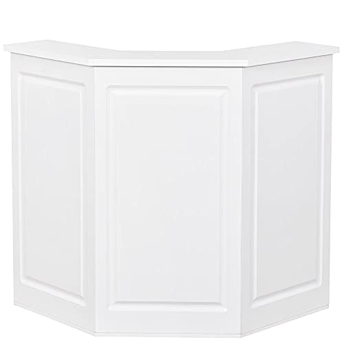 Dir Reception Area Counter with LED Lights Valencia Curved White