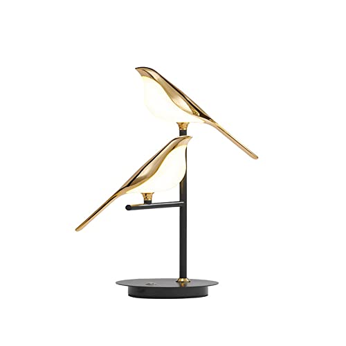 OUFULA Nordic Bird Table Lamp Rotatable LED Creative Decor for Desk Living Room Bedroom Lights (2 Birds)