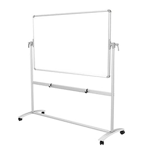 VIZ-PRO Double-Sided Magnetic Mobile Whiteboard, 60 x 36 Inches, Steel Stand