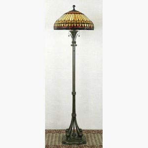 Quoizel TF9320BB Tiffany Floor Lamp, 2-Light, 200 Watts, Brushed Bullion (60" H x 18" W)