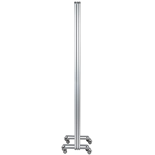 Flash Furniture Mobile Magnetic Whiteboard Partition with Lockable Casters, 72"H x 24"W (3 sections included)