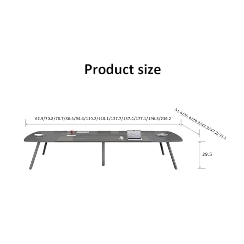 KAGUYASU Modern 14.8FT Conference Table with Grommet, Black Oak