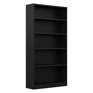 Bush Furniture Universal Tall 5 Shelf Bookcase in Black
