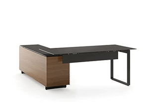 BDI Furniture Corridor Office L-Shaped Desk Natural Walnut