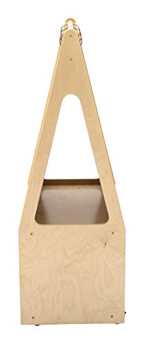 Childcraft 298694 Mobile Magnetic Dry-Erase Easel, Double-Sided, 24-3/4" x 16" x 46", Natural Wood Tone/White