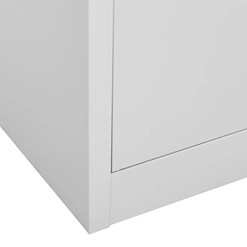 WEMYUFURN Steel Locker Cabinets Set of 5 Light Gray 35.4"x17.7"x36.4" - Office & Home Storage Organizers