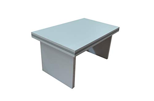Casa Mare Modern New Star 5 Piece Office Furniture Set | Office Desk | Home Office Furniture | White Office Furniture | White and Metalic Grey (71")