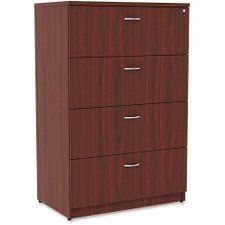 Lorell 34386 Essentials Lateral File, Mahogany Laminate