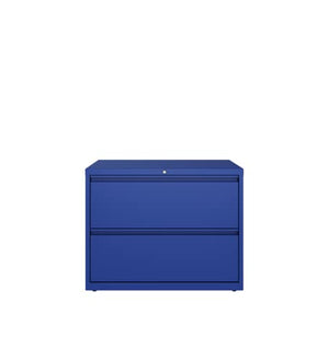 Hirsh Industries 2 Drawer Metal File Cabinet - 36" Wide Commercial Grade Lateral Filing Storage with Lock - Classic Blue (12 Cabinets)