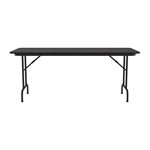 Correll Rectangular TFL Commercial Folding Table, 30"x96", Black Granite