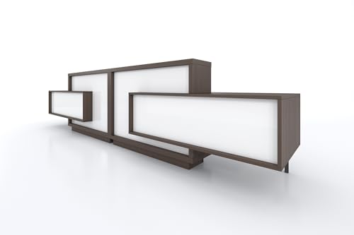 KANSOLE FORO Double Reception Desk, ADA Compliance - White & Chestnut