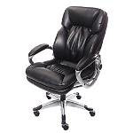 Realspace Big & Tall Heavy-Duty-Series High-Back Bonded Leather Chair, Black