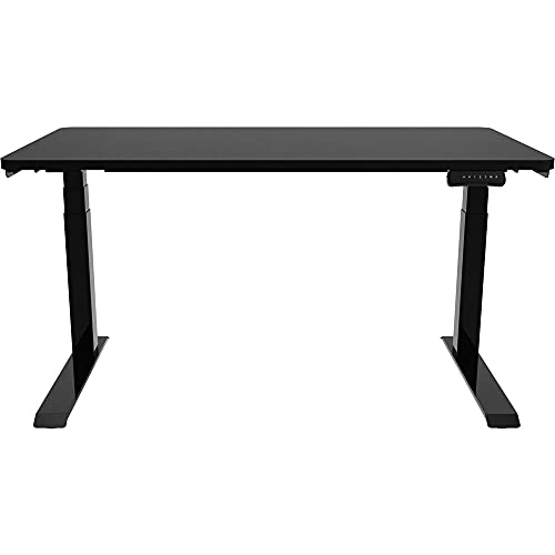 Hanover Electric Sit or Stand Desk with Adjustable Heights, Black