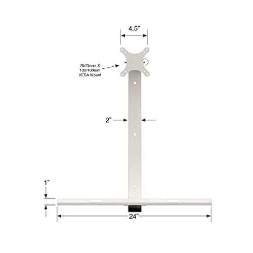 VersaTables Fixed Wall Mount Computer Station | Made in USA | Adjustable Height Monitor & Keyboard Workstation| Sit or Stand Desk | Minimalist | Black