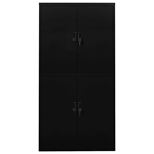 ZQQLVOO Tall Black Steel Utility Office Cabinet 35.4"x15.7"x70.9