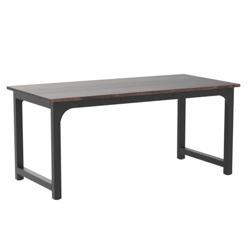 Tribesigns 6FT Conference Table, Metal Frame, Vintage Brown/Black
