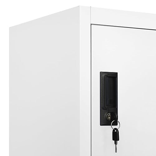 GOLINPEILO Metal Locker Storage Cabinet with 18 Lockable Doors, White Steel Organizer 35.4"x17.7"x70.9