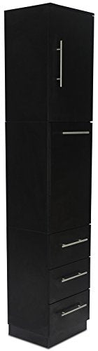 Icarus"Spokane" Black Tower Styling Station With 3 Drawers, Cabinet And Tool Holder