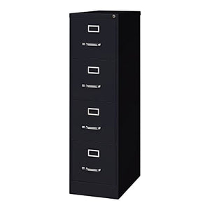 Hirsh Industries 4 Drawer Metal File Cabinet (24 Cabinets) - Commercial Grade Vertical Filing Storage, Lock, Letter-Size Hanging Files - Black