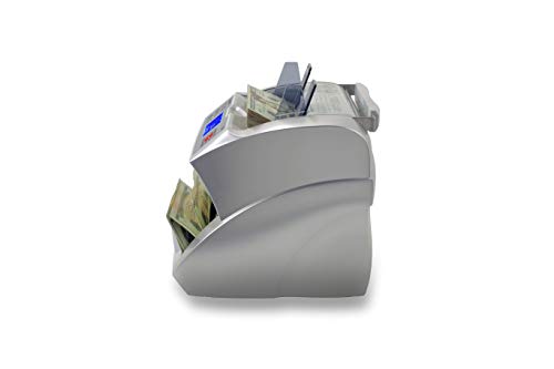 SILVER By AccuBANKER S3500 Flex Bill Counter - High Speed Money Counter Machine w/ 3 Counterfeit Detection Methods UV/MG/DD- Sorted Cash only- Count Number of Bills & Calculate Value per Denomination
