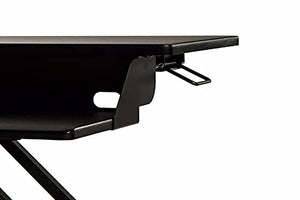 Luxor 2-Tier Height-Adjustable Pneumatic Lift Standing Desk Converter with Keyboard Tray and Built-in Cable Management - Black