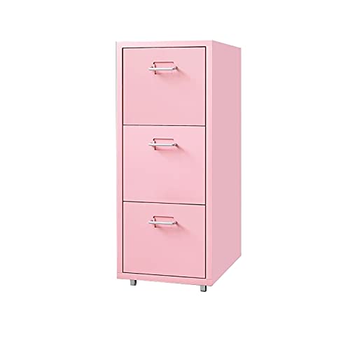 Nieke 3 Drawer Metal Steel Storage Cabinet, Rolling