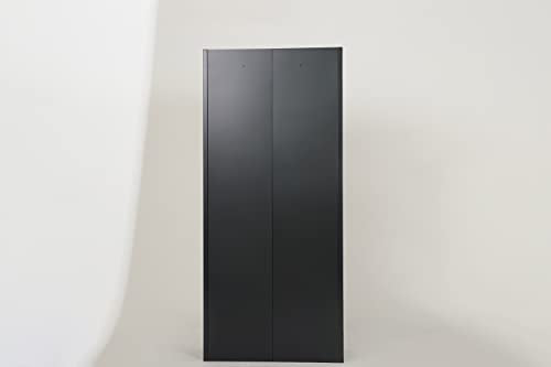 Generic Metal Storage Cabinet with 2 Doors and 4 Shelves, Lockable Steel - Grey